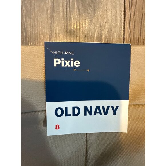 Old Navy High-Rise Pixie Pants Beige Size 8 Never-Fade Secret-Slim Stretch Pocke - Picture 8 of 10